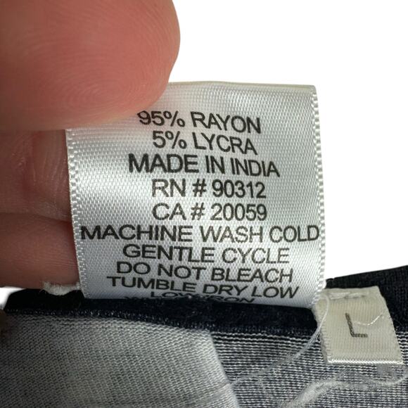 Parsley & Sage Navy Blue Leopard Print 3/4 Sleeve V-Neck Patchwork Top Size L - Picture 6 of 6